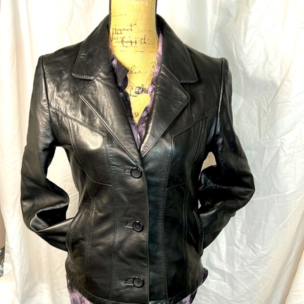 Envy Black Med Italian Leather Jacket
